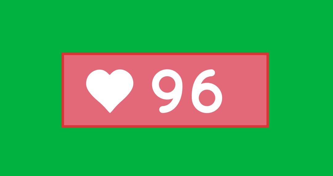 Heart Icon with Increasing Count on Green Background