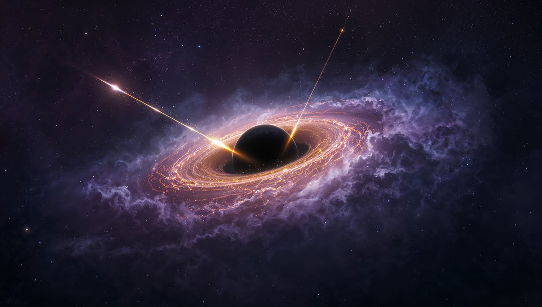 Supermassive Black Hole with Luminescent Accretion Disk in Space