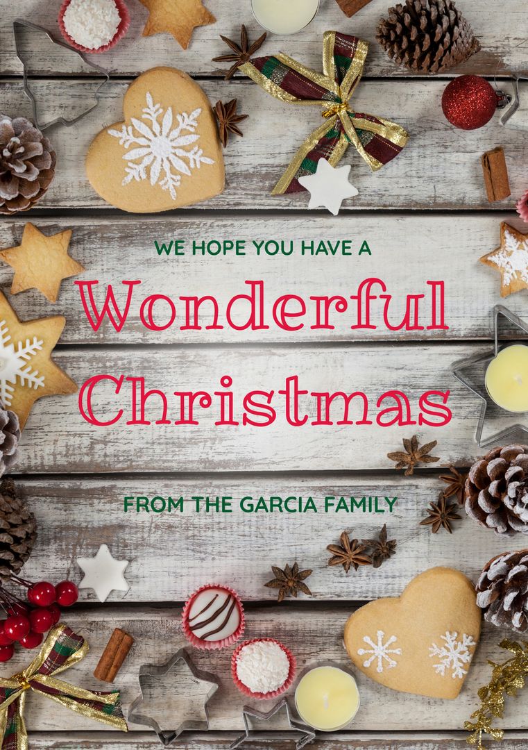 Festive Christmas Card Template with Warm Holiday Greeting