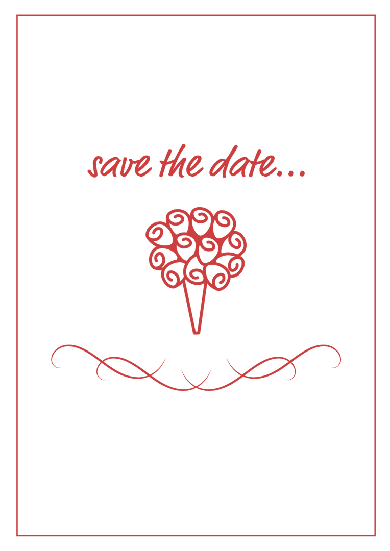 Save the Date Wedding Invitation Design on Transparent Background