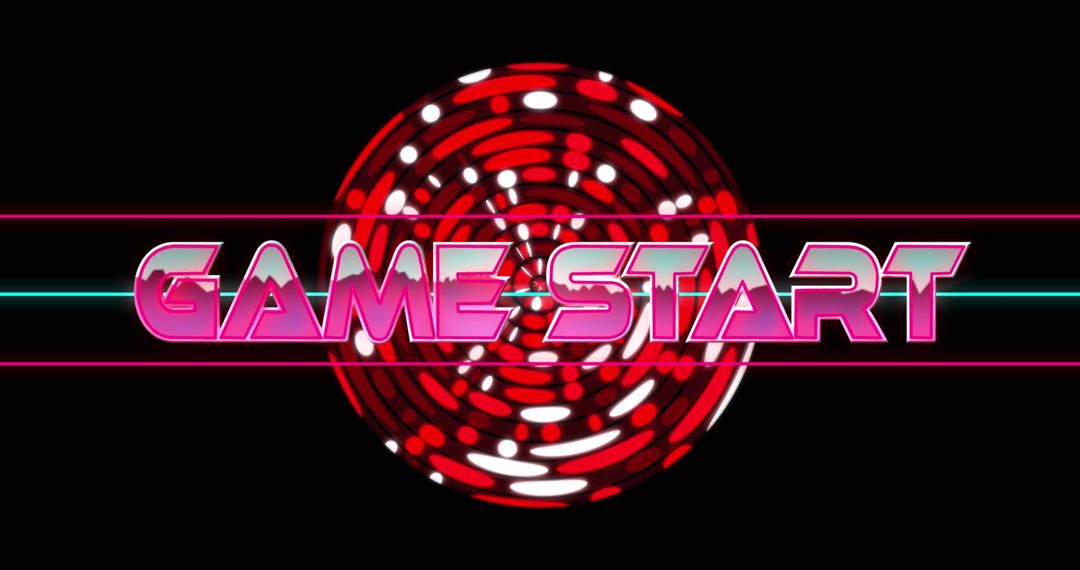 Game Start Banner with Red Abstract Circular Shapes