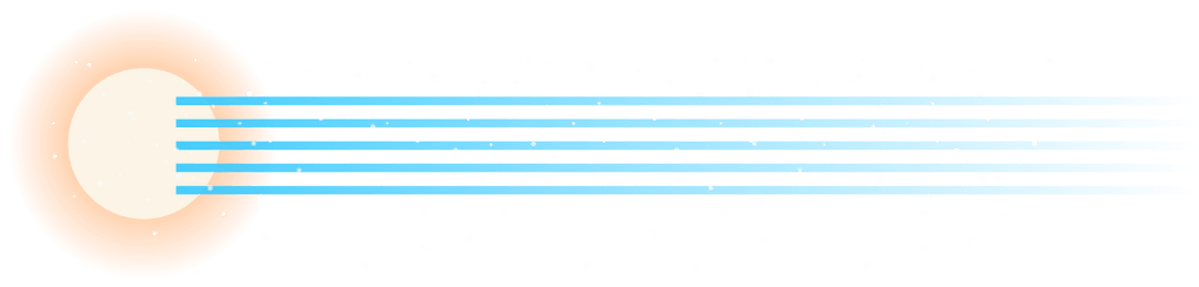 Abstract Sun with Light Beams and Float Dots Transparent Background