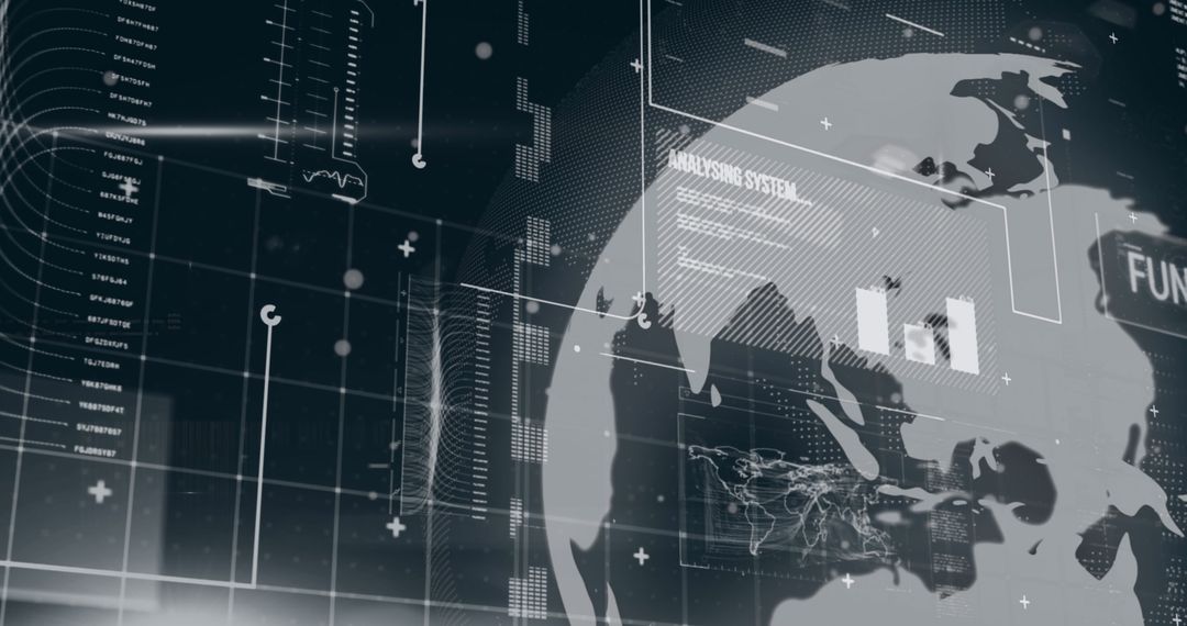 Futuristic Global Report with Holographic Digital Interface