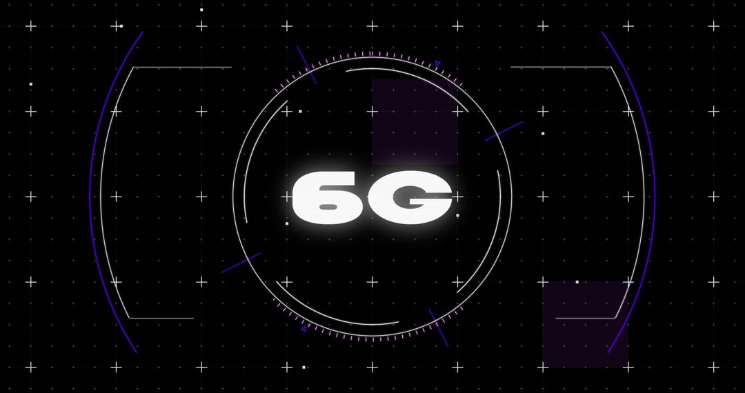 Futuristic 6G Technology Digital Interface Background