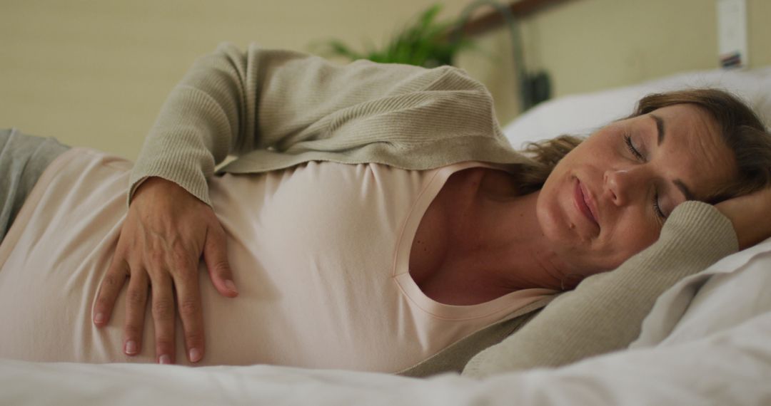 Expecting Mother Resting Peacefully in Quiet Home
