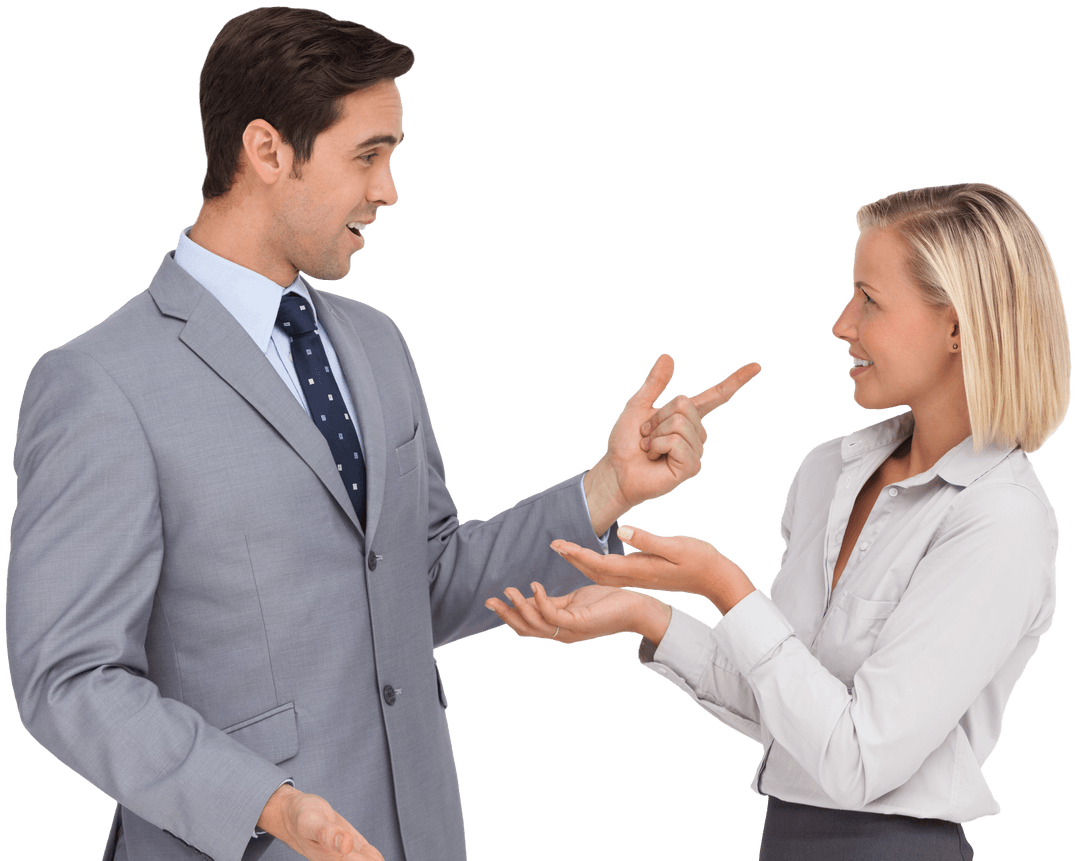 Transparent Business Professionals Engaging in Conversation