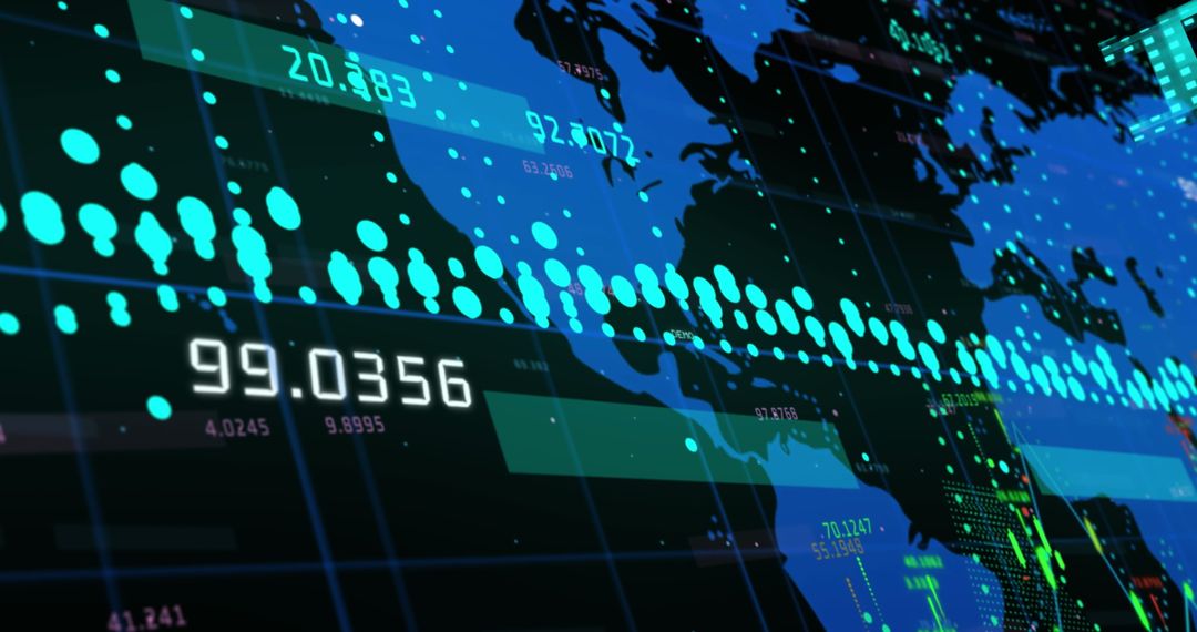 Global Inflation Trend Analysis with Digital Graphics and World Map