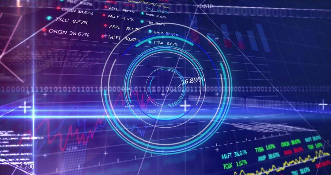 Futuristic Financial Data with Digital Technology Interface