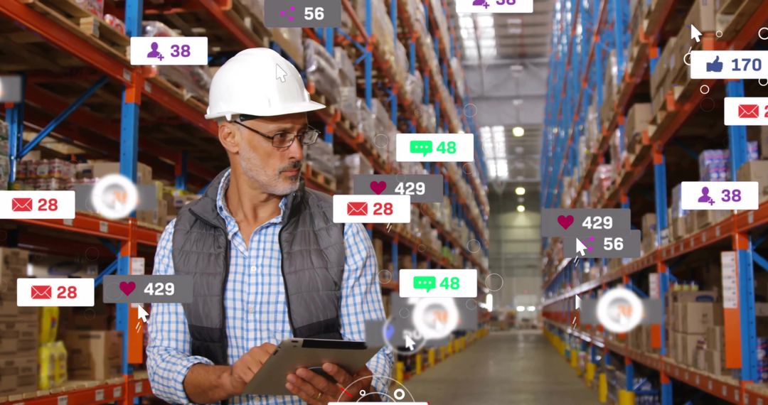 Warehouse Supervisor Using Tablet, Data Analytics in Logistic Operations