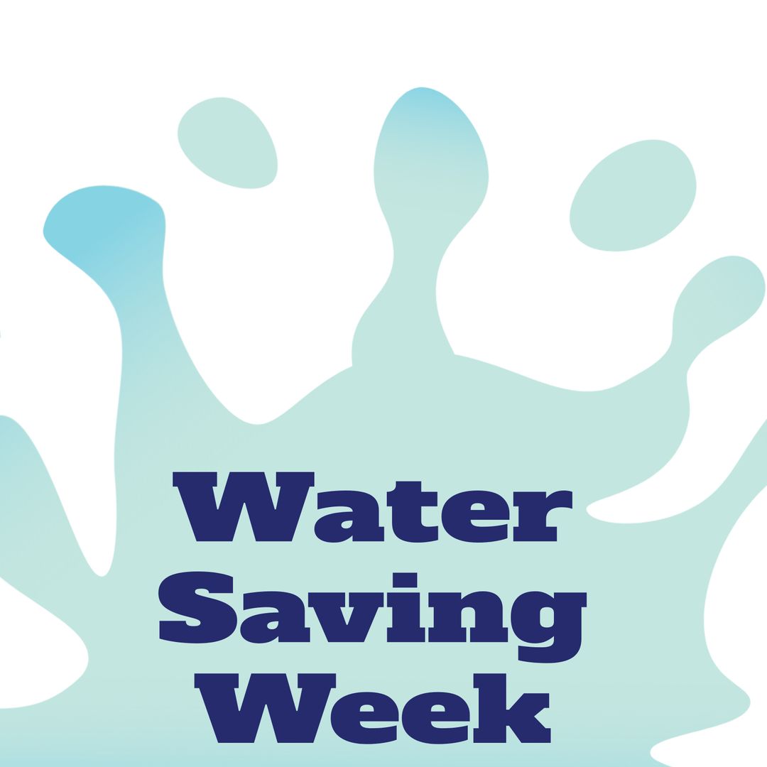 Water Saving Week Graphic with Splash Motif