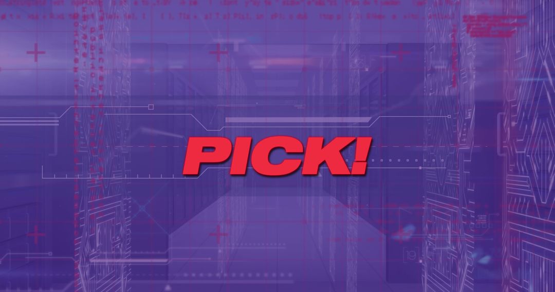 Dynamic PICK Text with Digital Server Room Background
