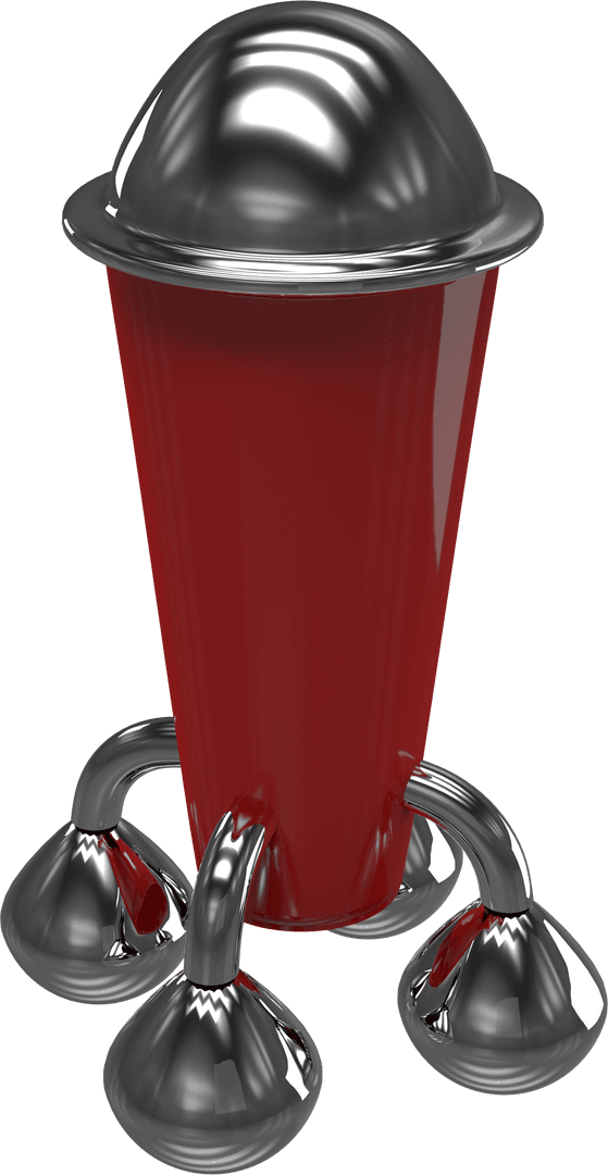 Transparent Retro Silver Red Space Rocket Illustration