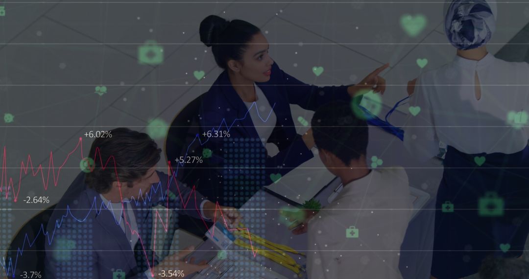 Diverse Business People Analyzing Financial Data Charts