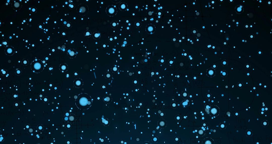 Blue Particle Lights Moving in Dark Abstract Background