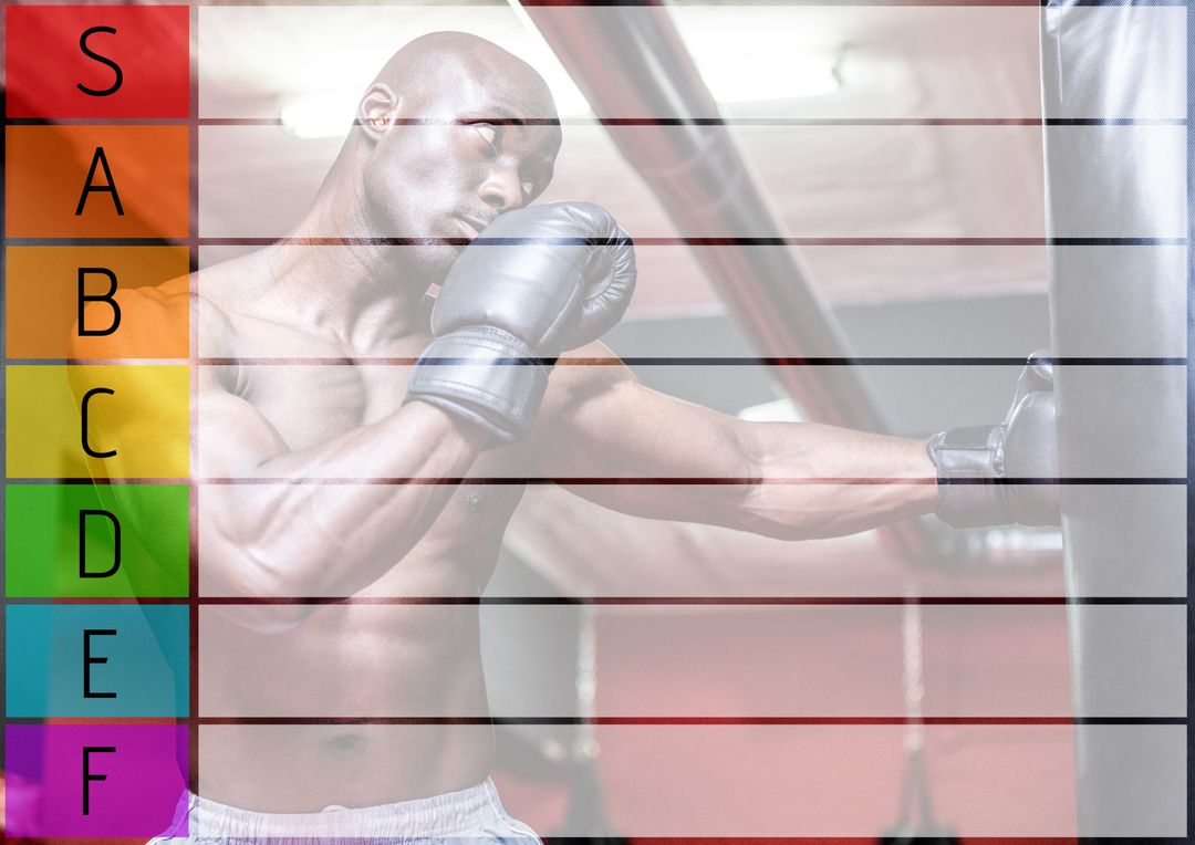 Determined Boxer Practicing Punch Techniques