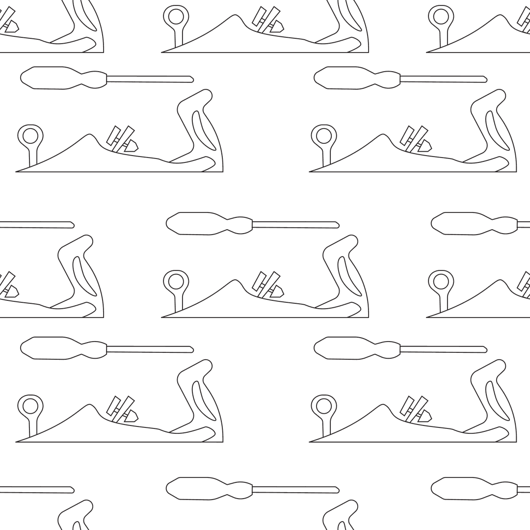 Seamless repeating screwdriver pattern on transparent background