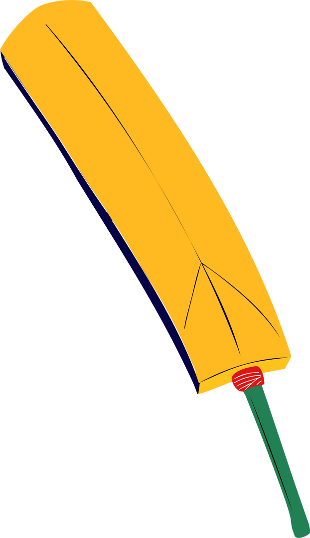 Floating Vector Cricket Bat on Transparent Background