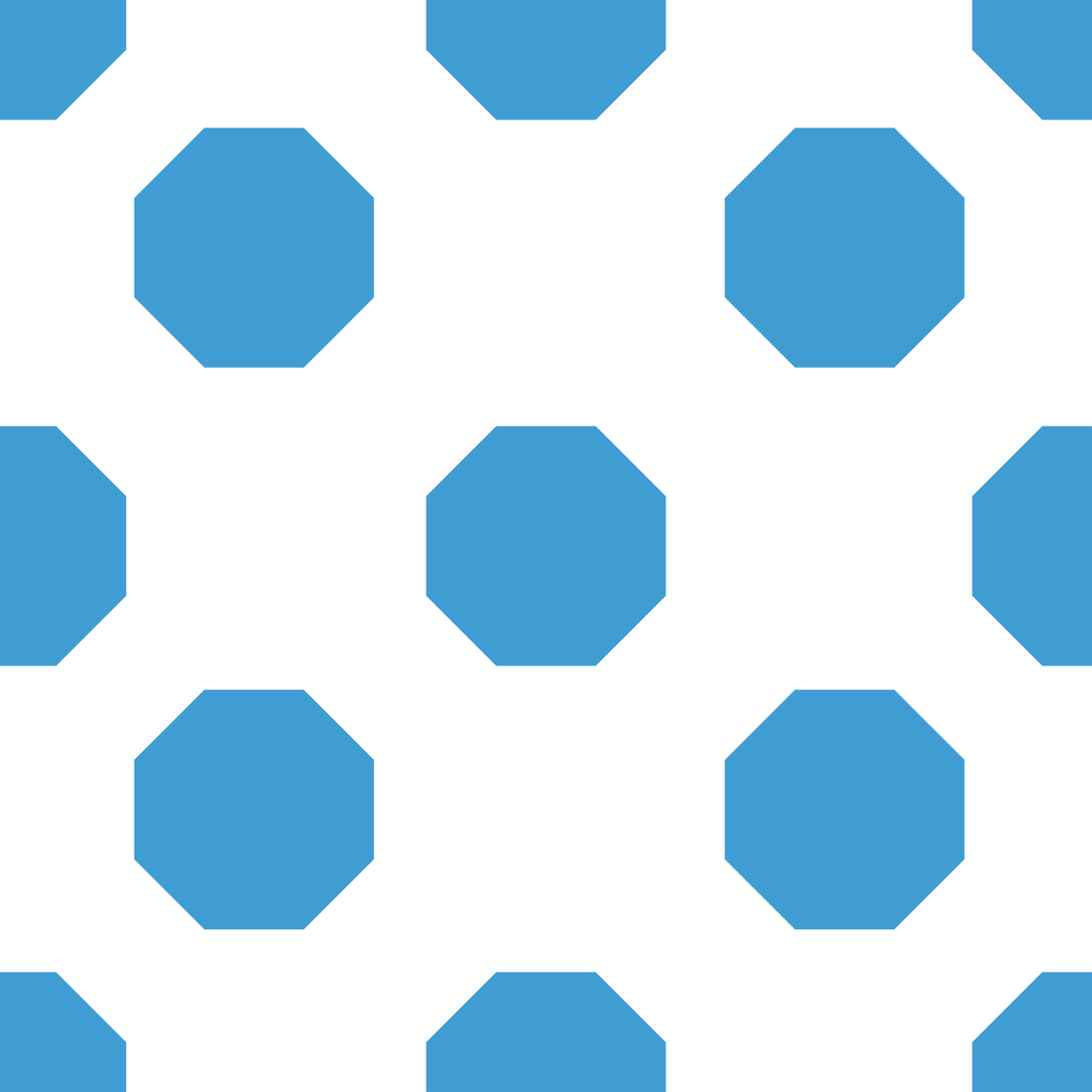 Geometric Blue Octagons Pattern on Transparent Background