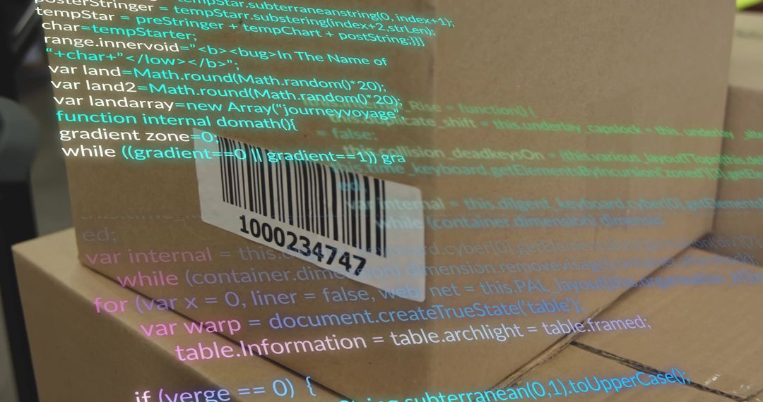 Digital Data Projection on Warehouse Cardboard Boxes