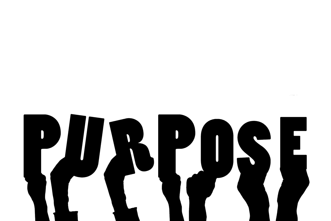 Hands Holding Purpose Text on Transparent Background Silhouette