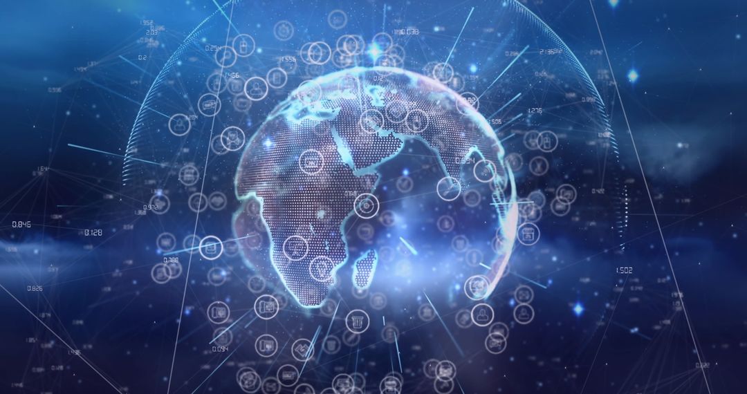 Digital Global Network Interface in Blue Theme