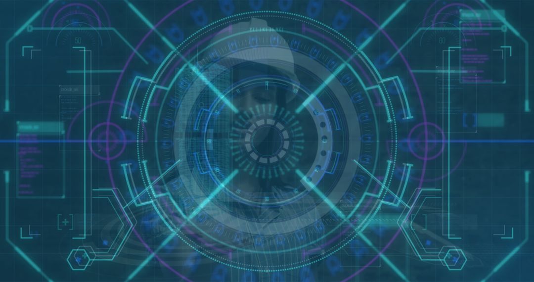 Futuristic Digital Interface With Holographic Scanning Visuals