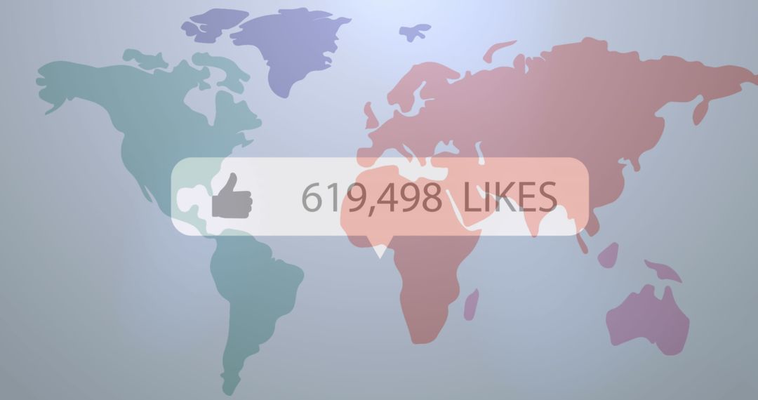Global Social Media Popularity Concept with Likes Counter