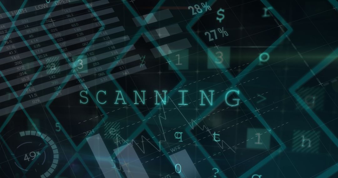 Futuristic Cybersecurity Concept with Scanning Interface