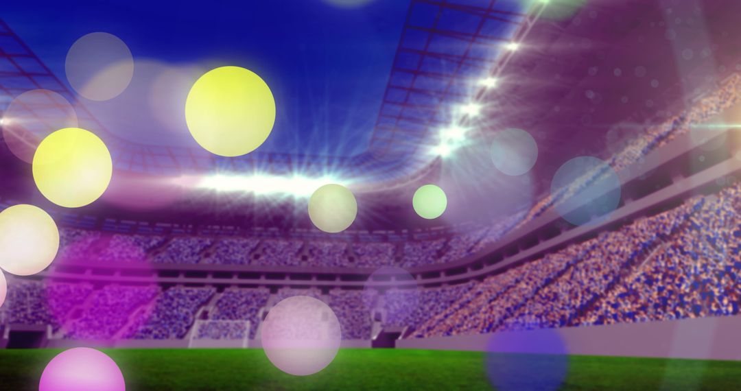Illuminated Football Stadium with Glowing Dots for World Cup Concept