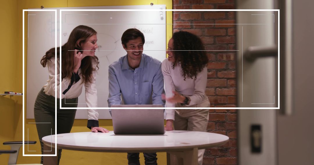 Dynamic Business Colleagues Brainstorm Strategic Ideas in Modern Office