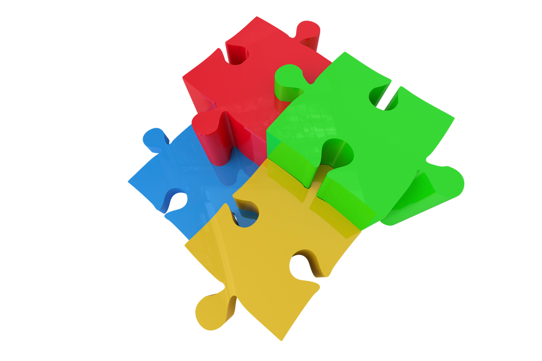 Colorful Interlocking Puzzle Pieces on Transparent Background - Download Free Stock Images Pikwizard.com