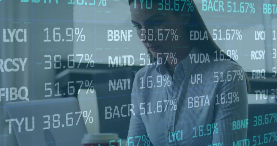 Financial Analyst Tracking Market Data on Multiple Devices