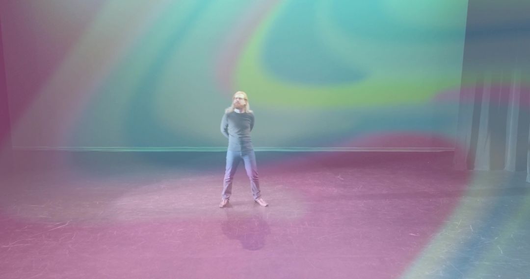 Artistic Expression in Motion with Vibrant Spotlight Patterns