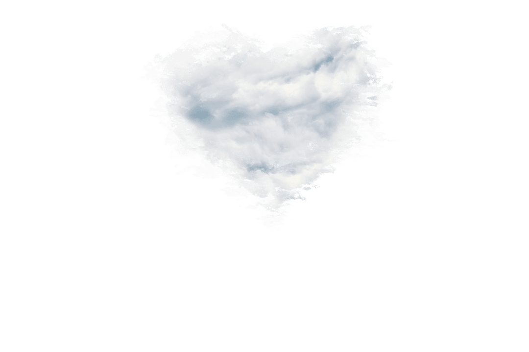 Heart Shaped Cloud on Transparent Background Illustrating Love