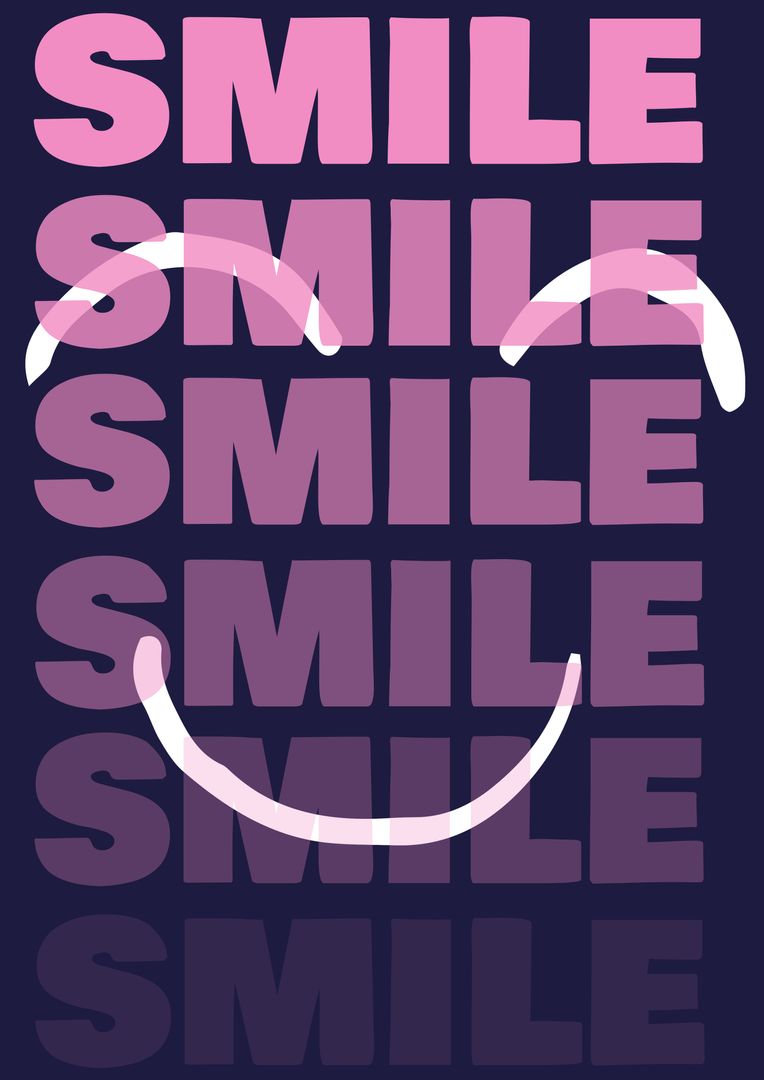 SMILE Typography Art Promoting Happiness with a Playful Design - Download Free Stock Templates Pikwizard.com