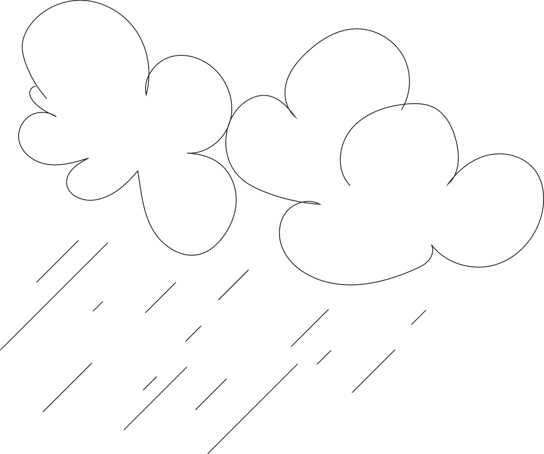 Transparent Illustration of Clouds and Rain Elements