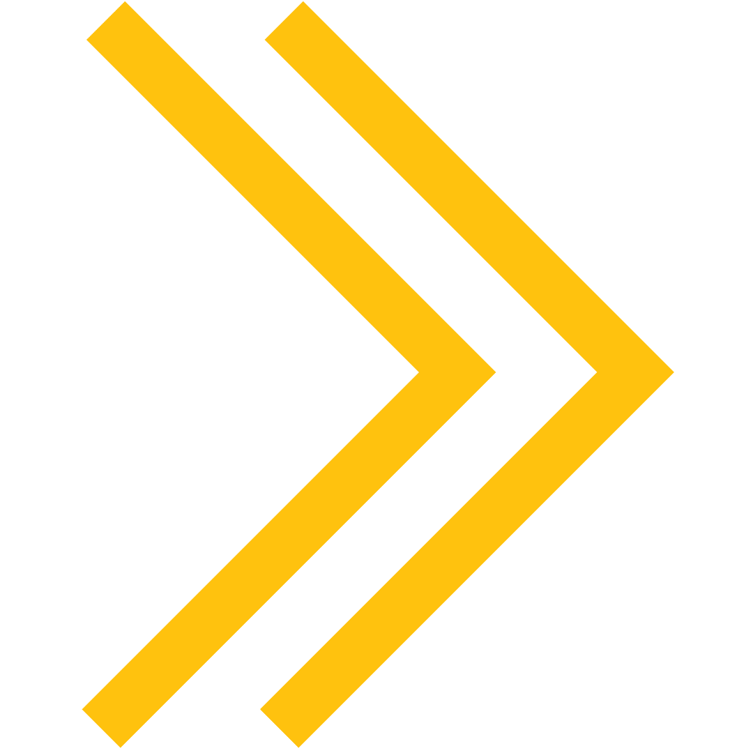 Yellow Double Arrows on Transparent Background