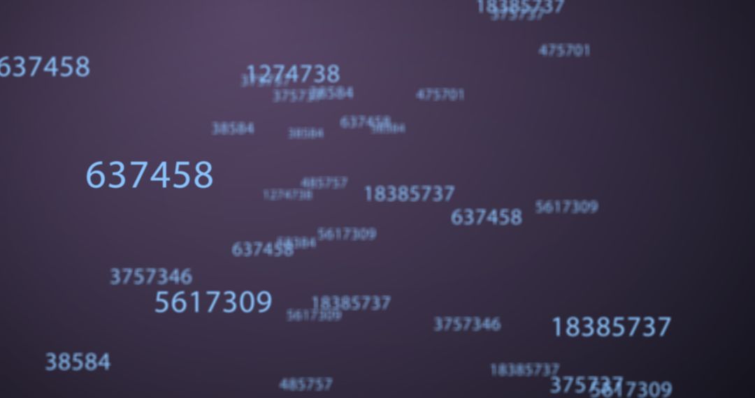 Dynamic Numbers Floating on Purple Background