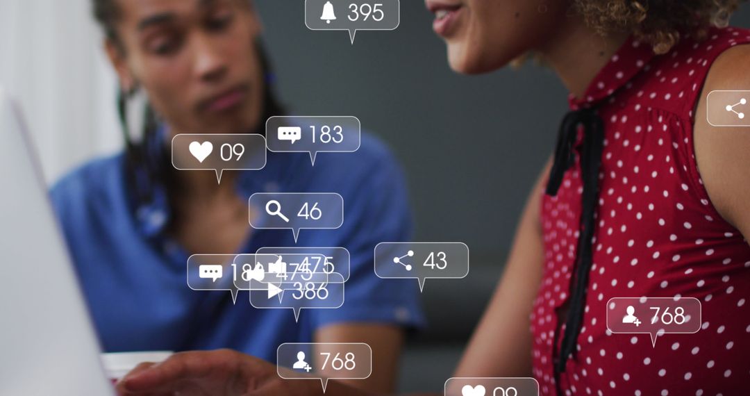 Digital Marketing Team Analyzing Social Media Notifications