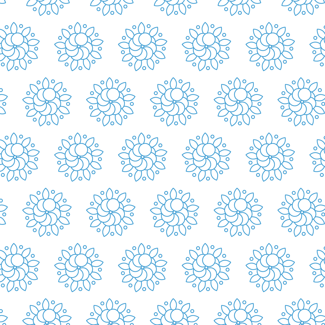 Blue Circular Pattern Design on Transparent Background