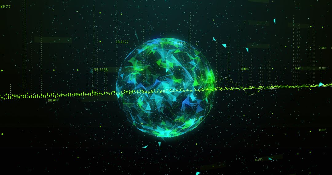 Abstract Digital Globe with Data Visualizations - Free Images, Stock Photos and Pictures on Pikwizard.com