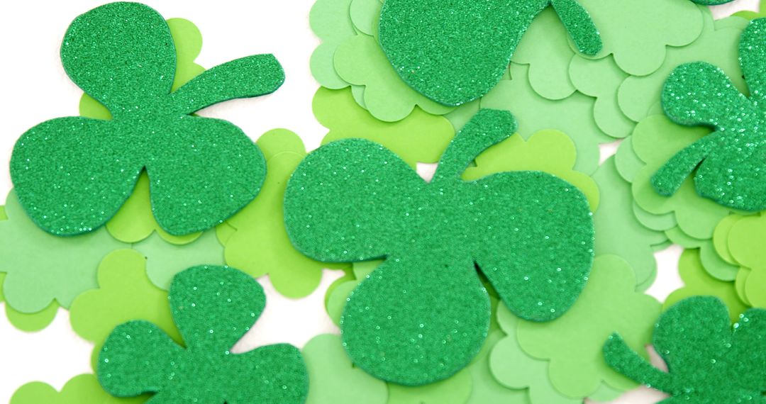 Glittery Green Shamrocks for St. Patrick's Day Decoration - Free Images, Stock Photos and Pictures on Pikwizard.com