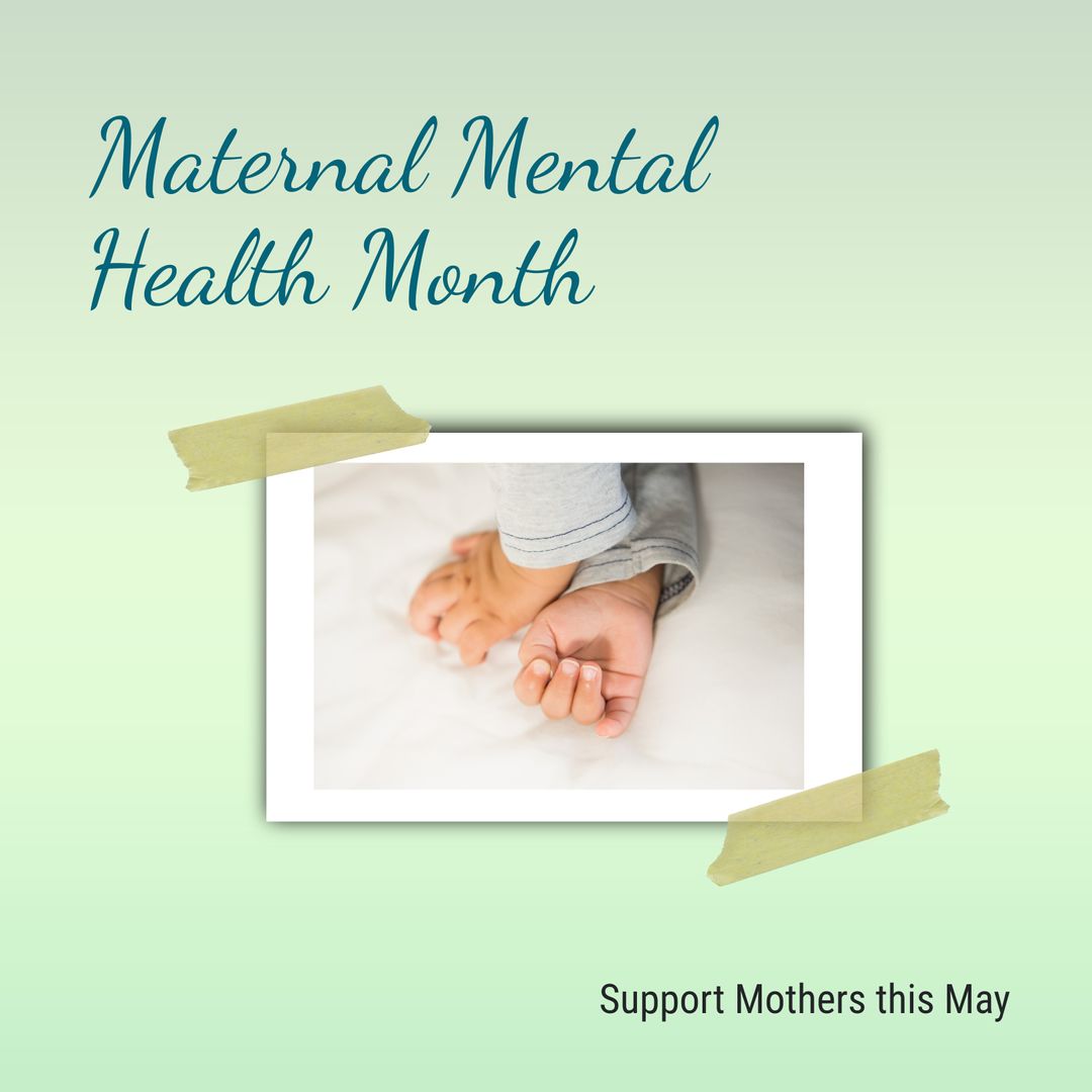 Maternal Mental Health Awareness Poster with Baby's Hands