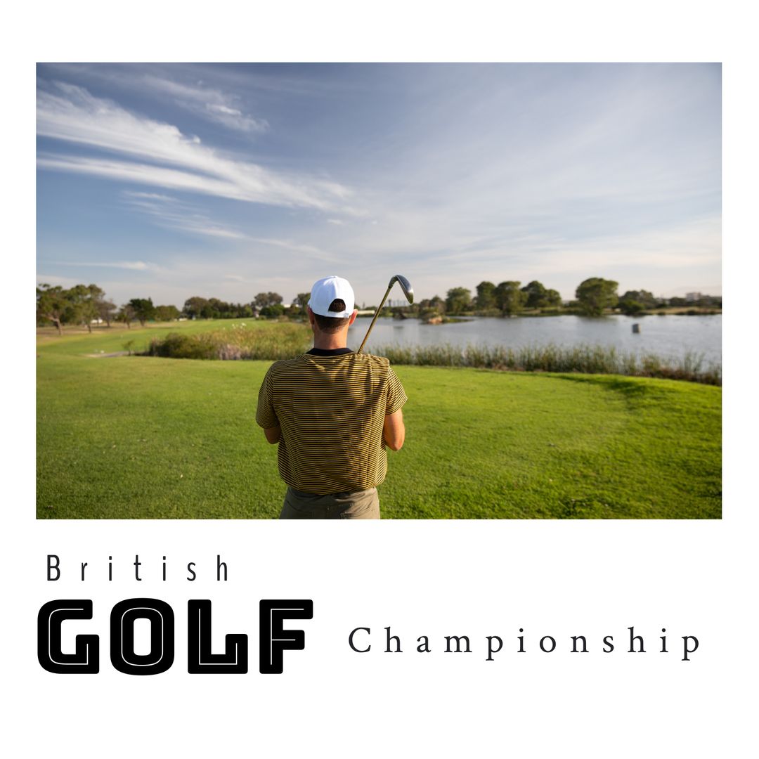 Golfer Admiring Lake at Golf Course during Championship