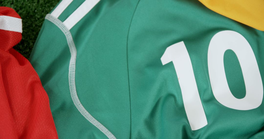 Close-Up of Number 10 Soccer Jersey with Copy Space