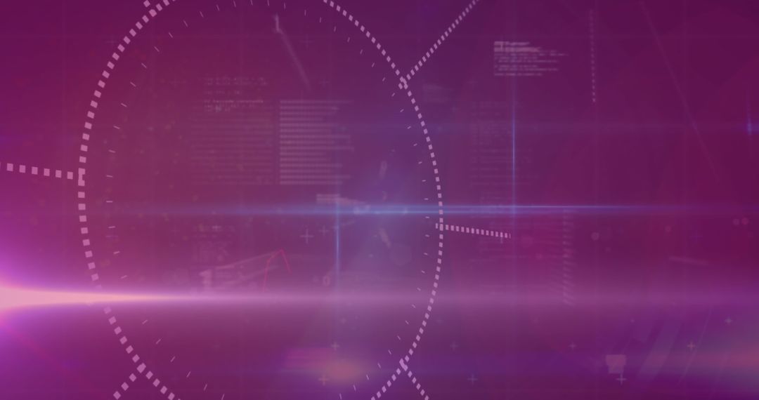 Digital Network Interface with Vivid Light Trails on Purple Background