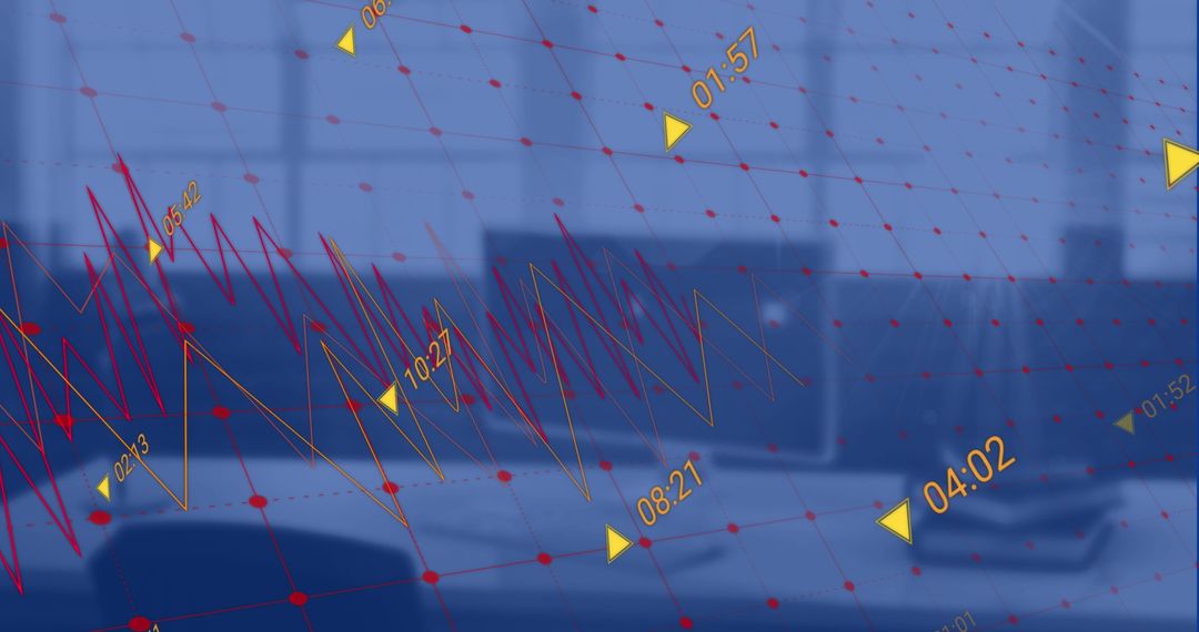 Data Processing Visualization Over Office Desk Setting