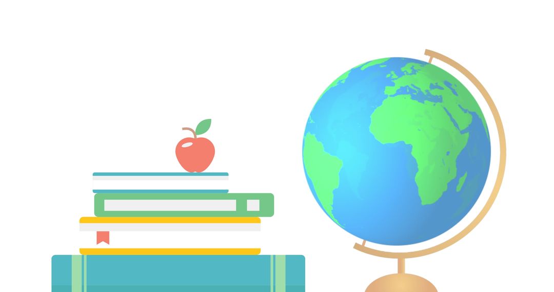 Digital Back to School Concept with Books and Globe