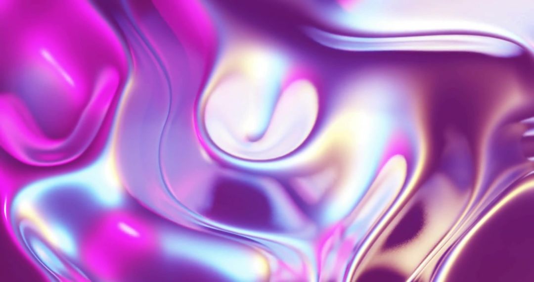 Vibrant Iridescent Pink and Purple Abstract Fluid Design