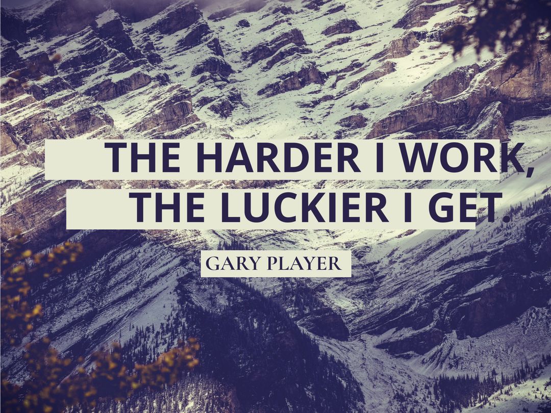 Motivational Quote Over Snow-Capped Mountains